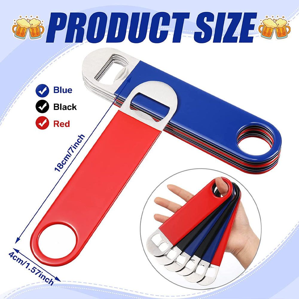 Stainless steel rubber flat bottle opener