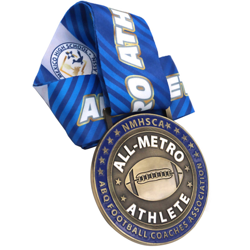 Supplier custom zinc alloy athtele football medal