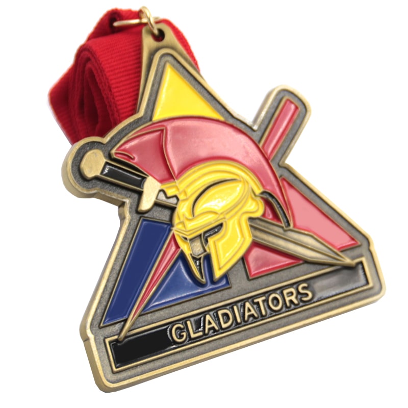 Custom zinc alloy spartan gladiators medal
