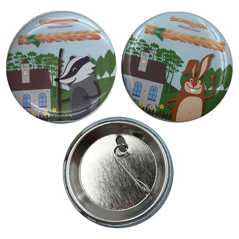Custom logo sublimation round button pin badge