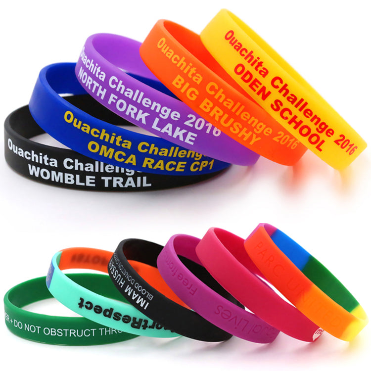 Custom printed logo silicone wristband factory