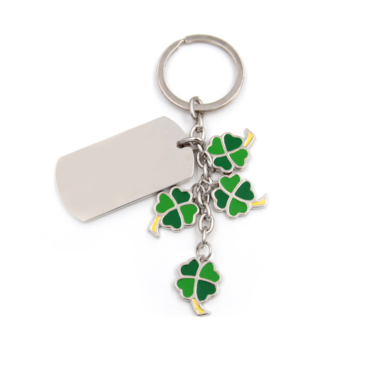 Metal soft enamel four-leaf clover keychain