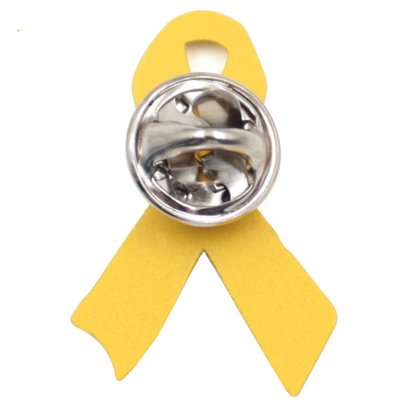 Customized 3D yellow charity ribbon pin