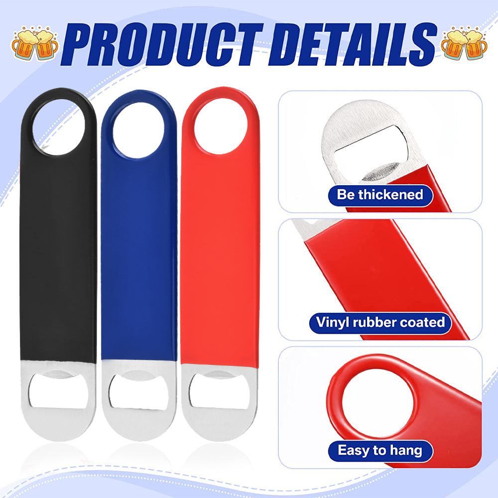 Stainless steel rubber flat bottle opener