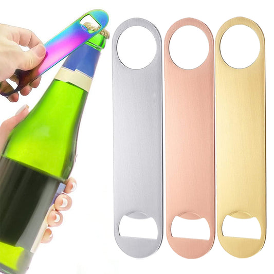 Stainless steel flat bottle opener