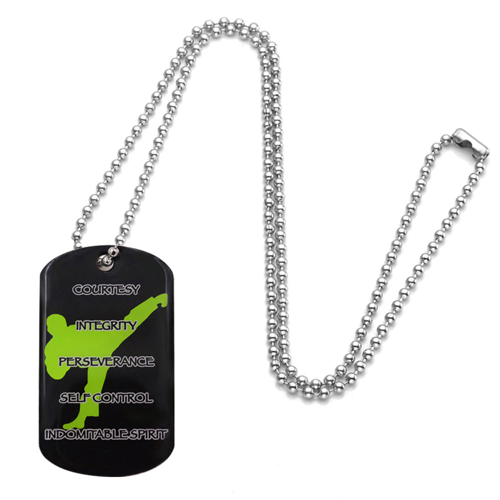 Epoxy Taekwondo Dog Tag Necklace