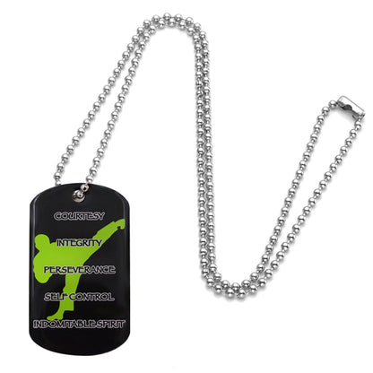 Epoxy Taekwondo Dog Tag Necklace