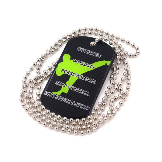 Epoxy Taekwondo Dog Tag Necklace