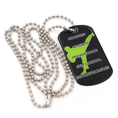 Epoxy Taekwondo Dog Tag Necklace