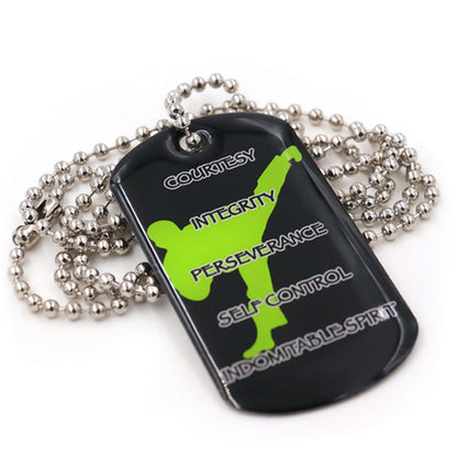 Epoxy Taekwondo Dog Tag Necklace