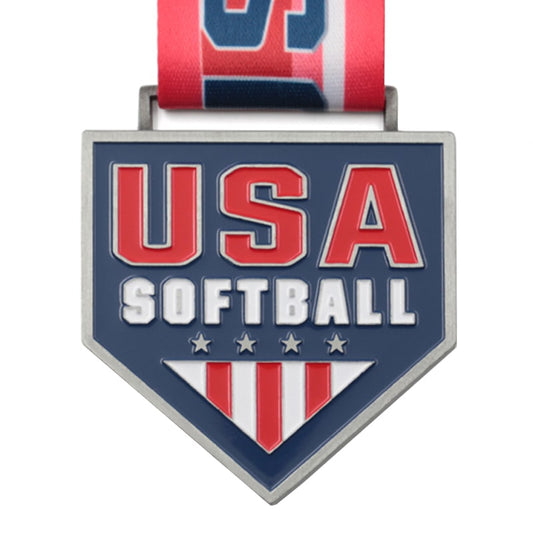 Manufacturing custom shield usa softball medal