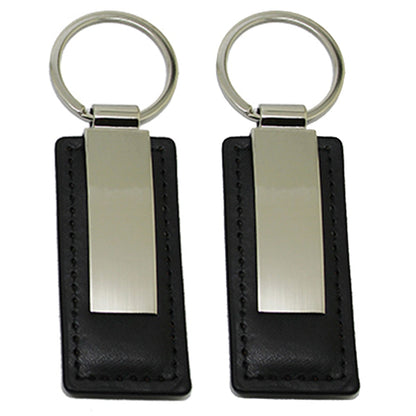 Custom sublimation logo luxury pu leather keychain