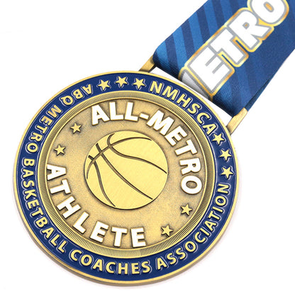 Personalised metal athtele basketball medal