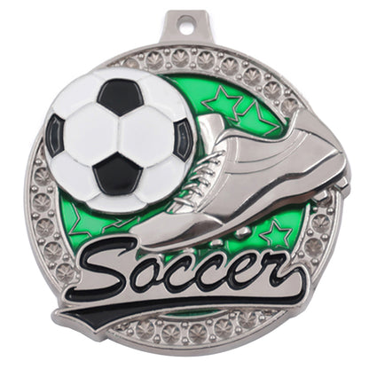 Manufacturer custom 3d diamond sport soccer medal