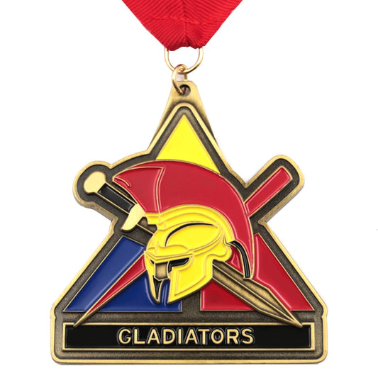 Custom zinc alloy spartan gladiators medal