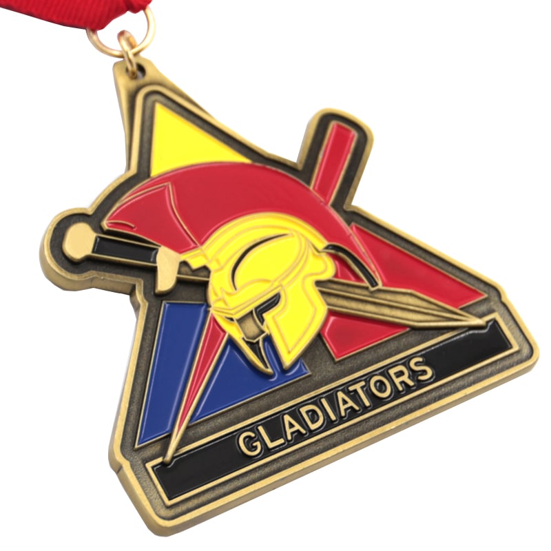 Custom zinc alloy spartan gladiators medal