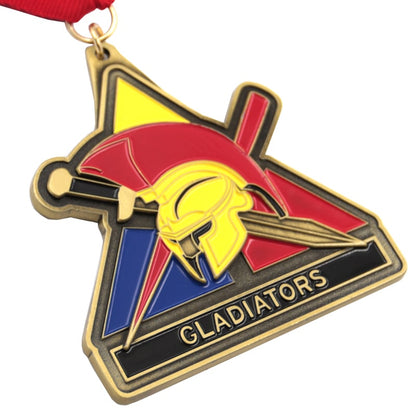 Custom zinc alloy spartan gladiators medal