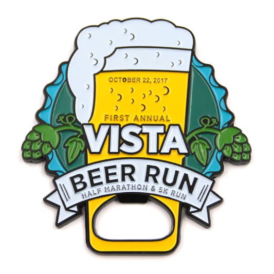 Manufacturer custom bottle opener 5k run medal