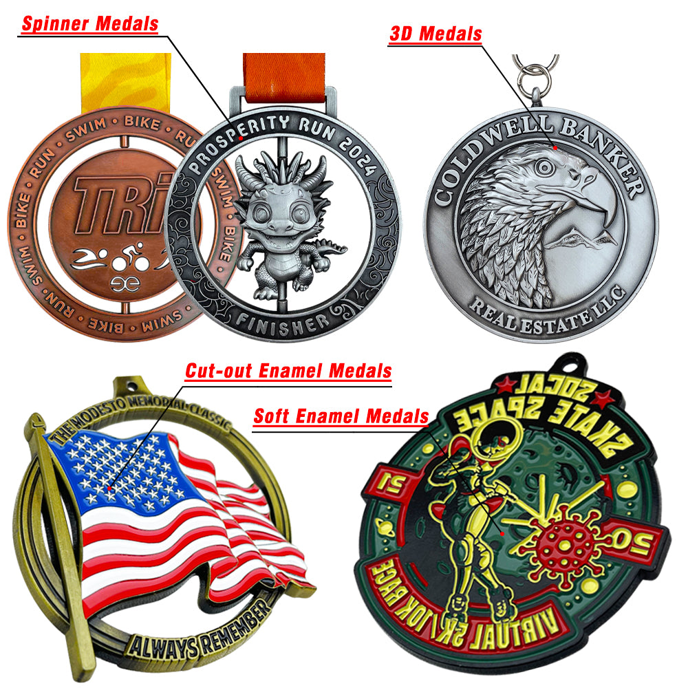 No minimum custom metal sports medals