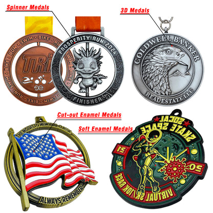 No minimum custom metal sports medals