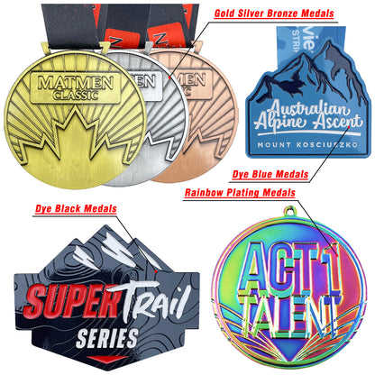 No minimum custom metal sports medals