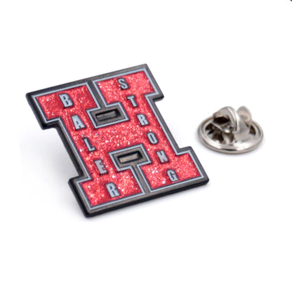 Letter H Glitter Lapel Enamel Pin