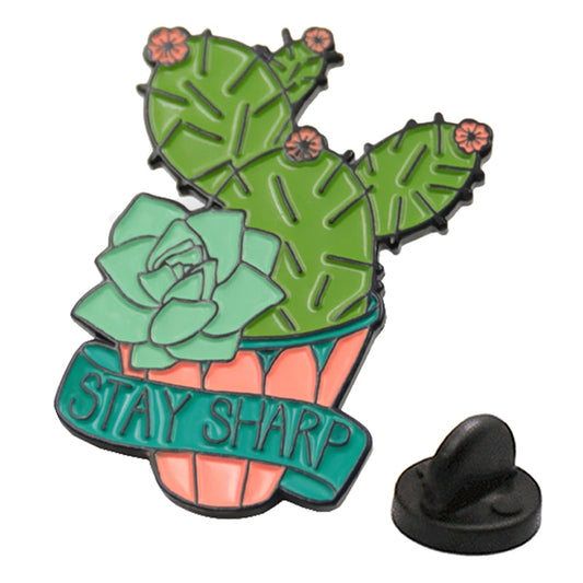 Custom design cactus soft enamel pin