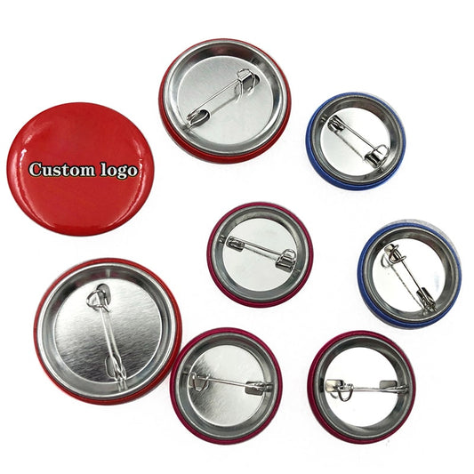 Custom logo sublimation round button pin badge