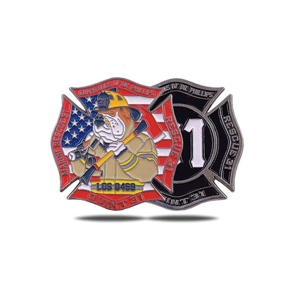 Metal Enamel Firefighter Challenge Coin