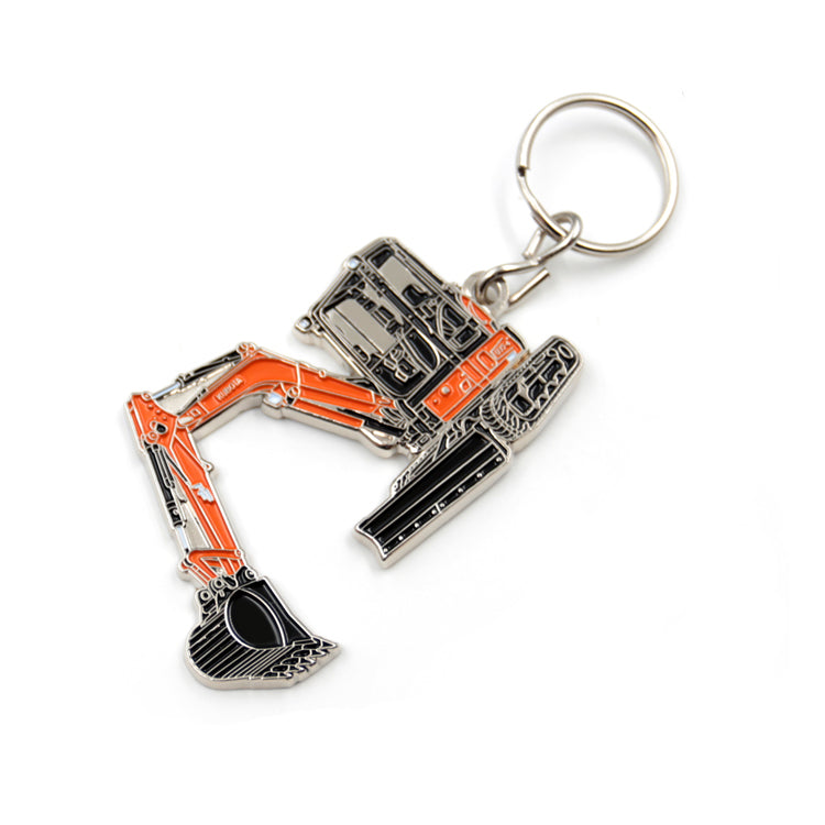 Metal soft enamel excavator keychain