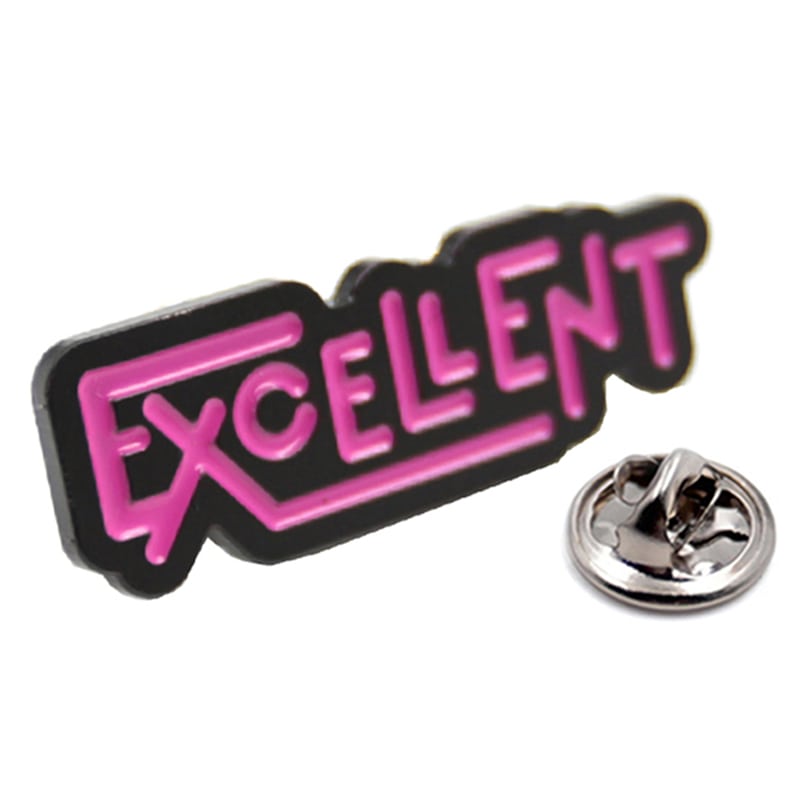 Customized company brand text logo soft enamel pin