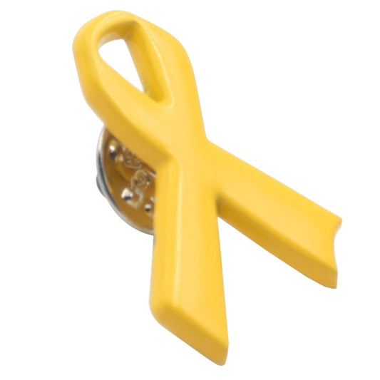 Customized 3D yellow charity ribbon pin