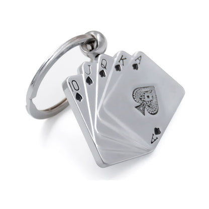 3D playing card metal keychain